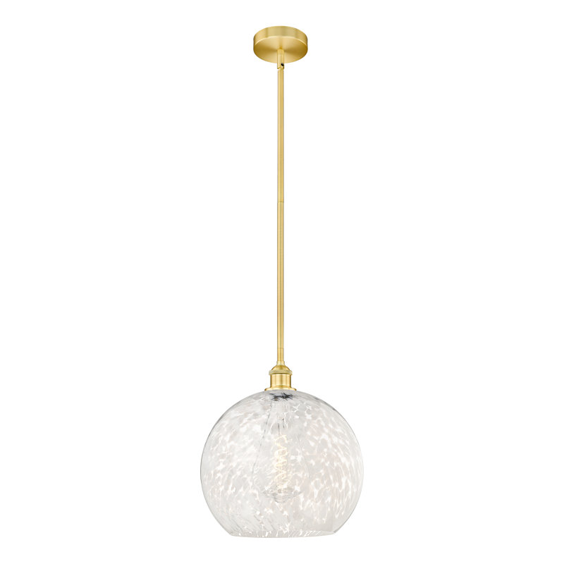 Luminaire suspendu 1 lumière Ivana, H 16,13 po x l 13,75 po x P 13,75 po, Or satiné