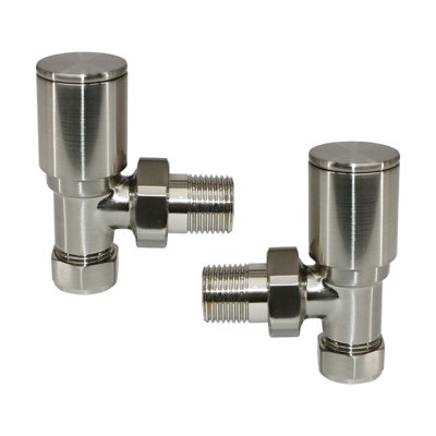 15Mm X 1/2" Angled Manual Towel Rail Designer Radiator Valves One Pair