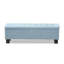 Banc de rangement rembourré en polyester Ahrens au fini bleu clair, H 17,32 po x l 52,17 po x P 16,73 po-210987866-196630282