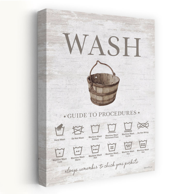 Heirloom Laundry Instructions I - Modern Farmhouse Vintage Vintage, H 40 po x l 60 po