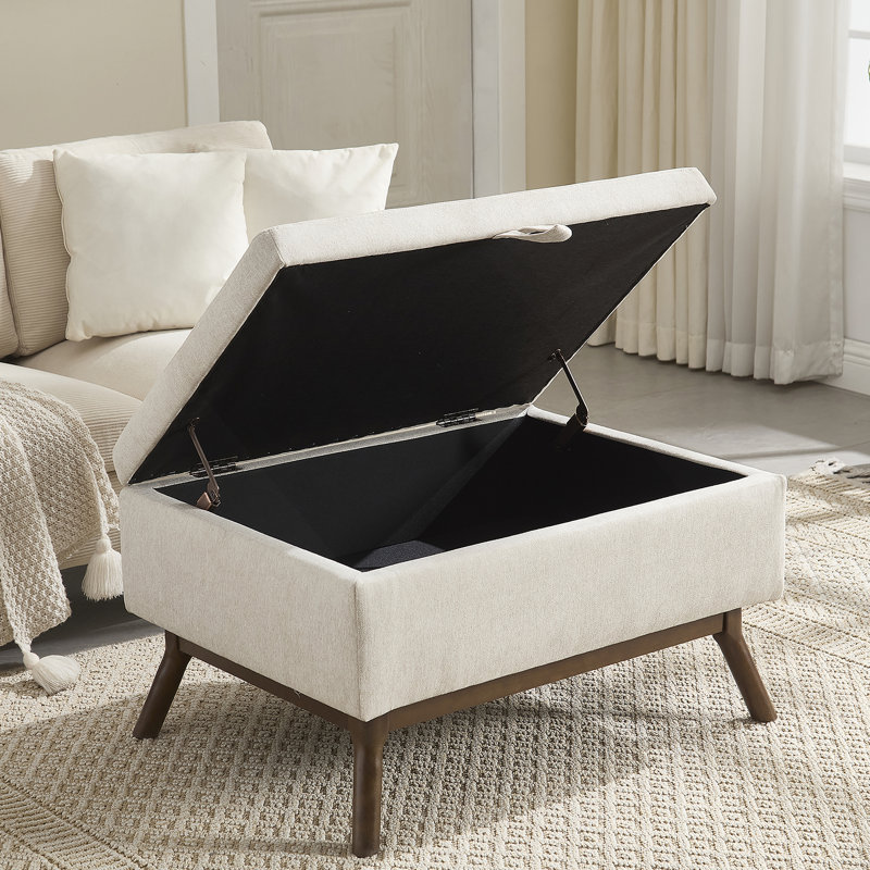 Banc de rangement Mid-Century, Beige