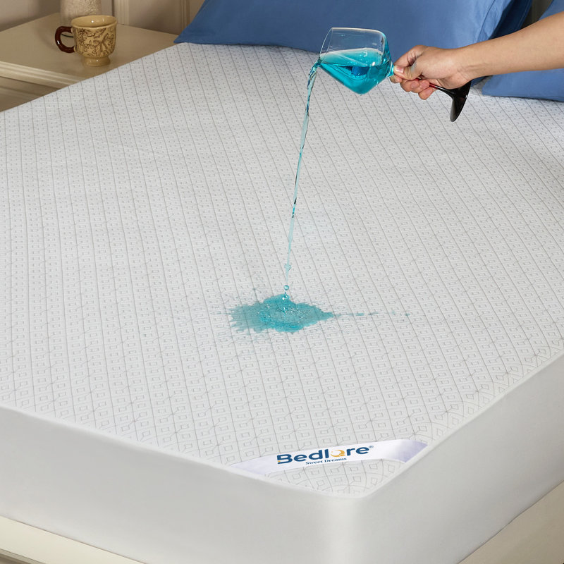 Housse de protection pour matelas imperméable et silencieuse George Oliver, Beige, Lit simple