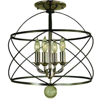 Plafonnier semi-encastré tambour 4 lumières 13 po Schwenk