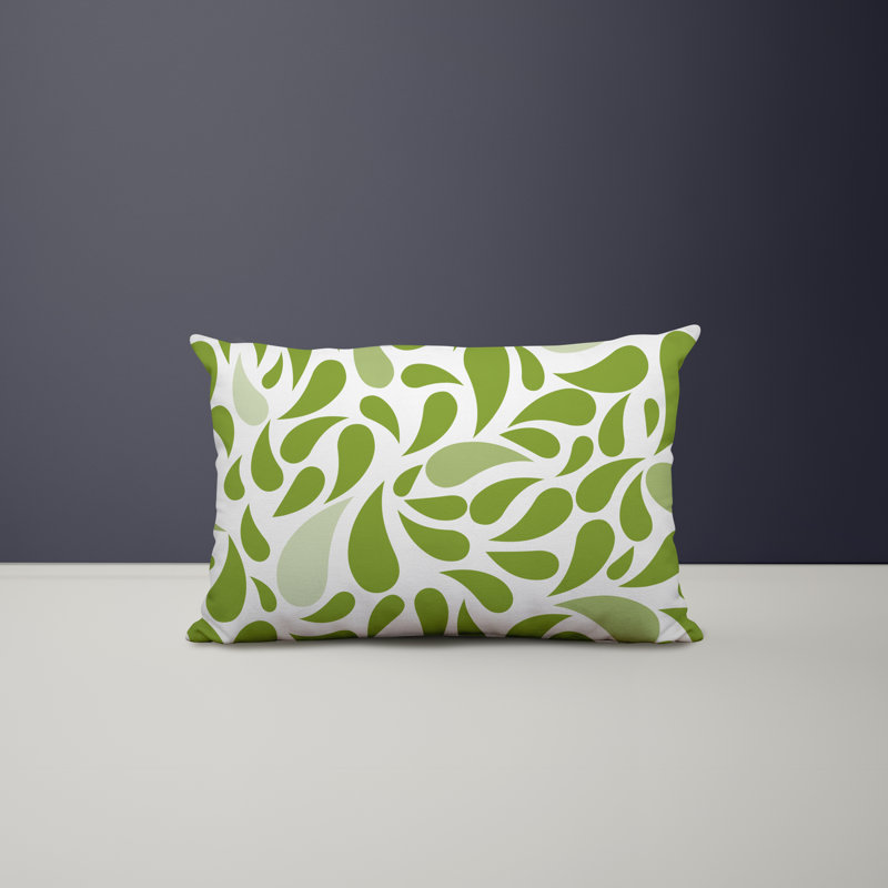 Paisley Outdoor Reversible Throw Pillow, Chartreuse