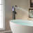 WOODBRIDGE Contemporary Single Handle Floor Mount Freestanding Tub Filler Faucet With Integrated LED Color-Changing Spray Head-118612133