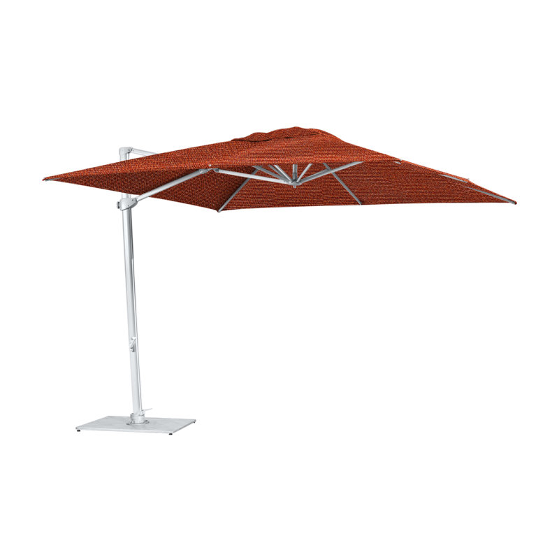 Pavone 10' x 13.1' Rectangular Cantilever Umbrella (Grip Handle), Grey, Double Stack Plate - Large, Sazon