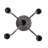 Asher Sculpted Cast Aluminum Five Arm Candle Holder- Ebony