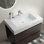 Meuble-lavabo de salle de bain avec lavabo, grand meuble-lavabo mural avec rangement