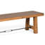 Banc de salle à manger Jake, acajou brun clair, accent Turnbuckle, 64 po