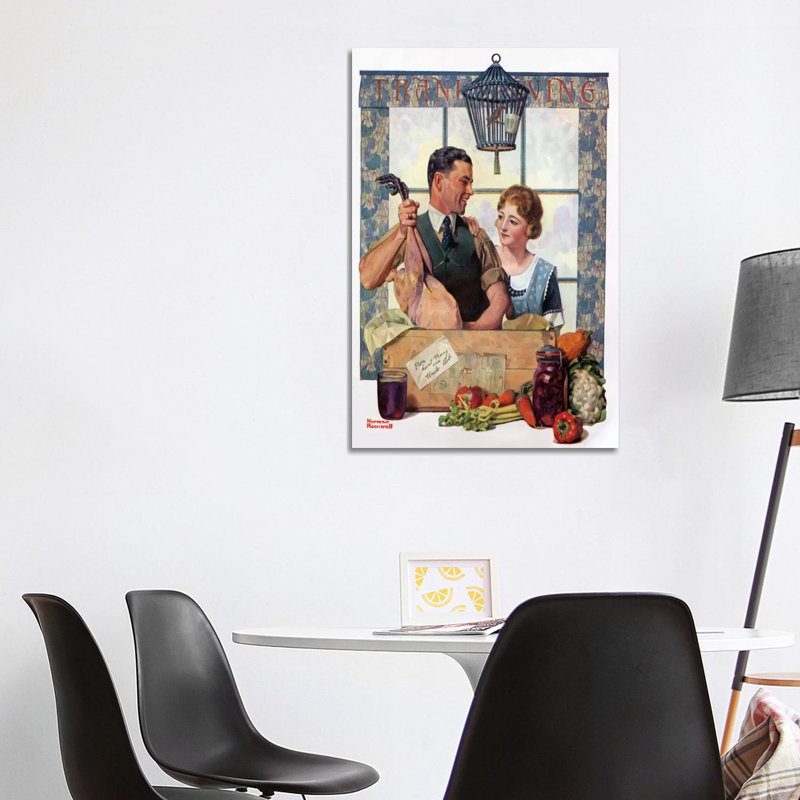 Couple Uncrating Turkey by Norman Rockwell - Gallery-Wrapped Canvas Giclée on Canvas, Wrapped Canvas, 101.6 cm H x 66.04 cm W
