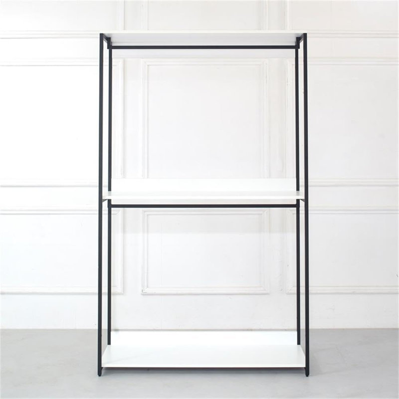  47 Inch Freestanding Walk in Closet System with Metal Frame and Wood Shelf Design, 77.7" H x 47.2" W x 17.3" D