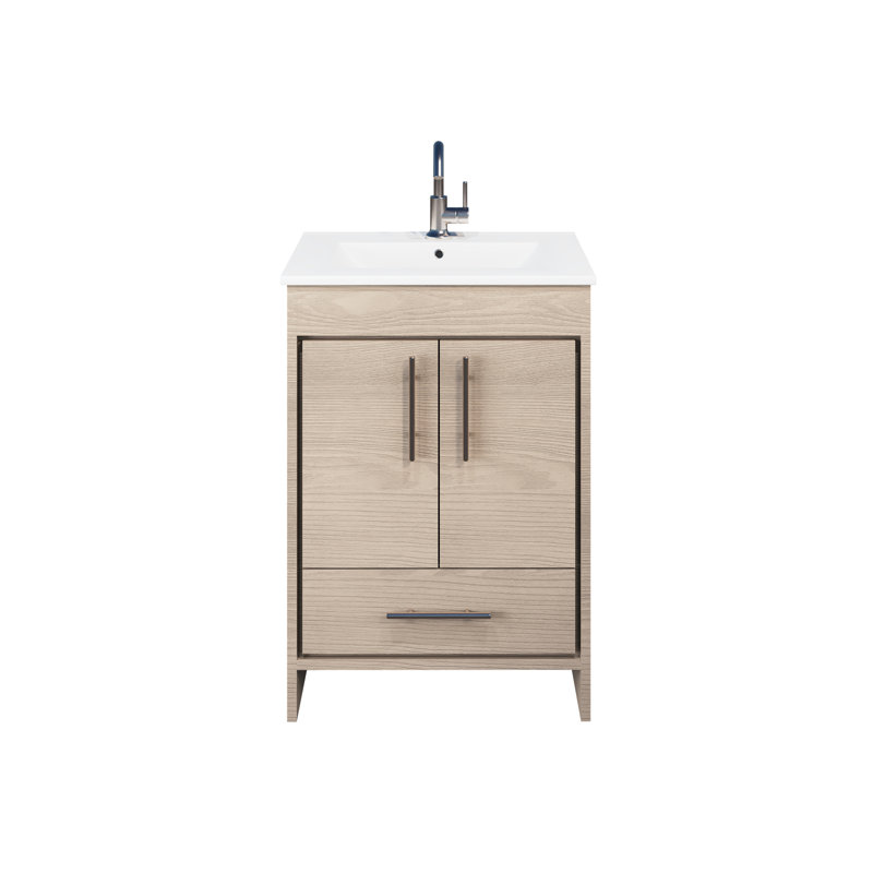 Ensemble de meuble-lavabo simple 24 po Sallisaw, Gris cendré