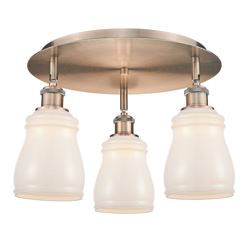 Plafonnier encastré Ellery, Blanc, Cuivre antique