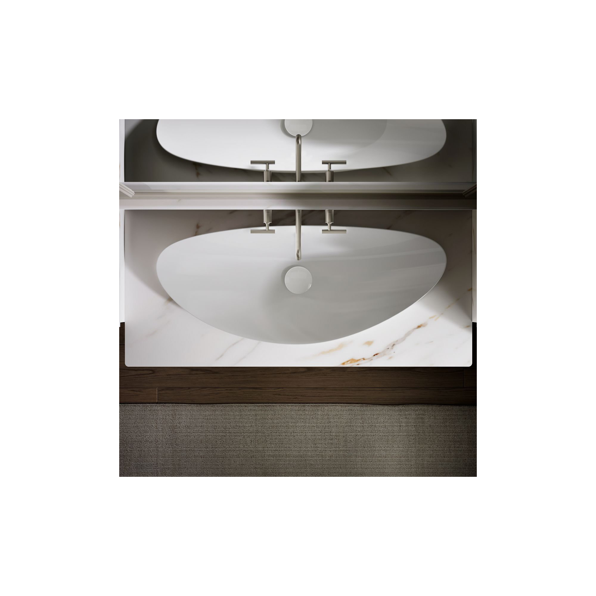 Veil Trough Fireclay Specialty Vessel Bathroom Sink, White