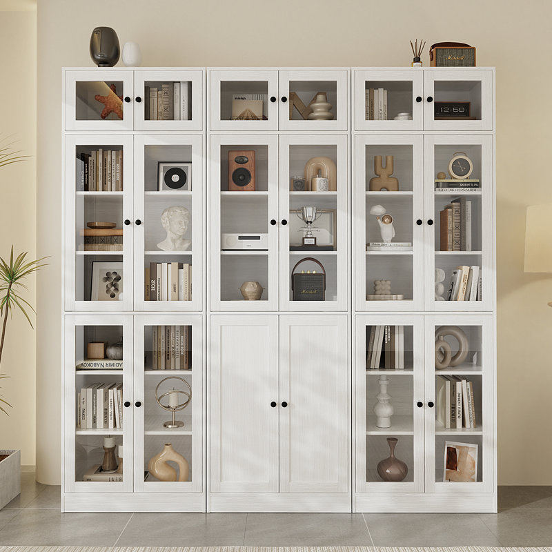 86.7'' H X 70.9'' W Book Cabinet Storage Bookcase Set