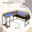 L-Shaped Metal Base Computer Desk-488986937