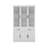White 2-Drawer Bookcase With Glass Doors-869916057