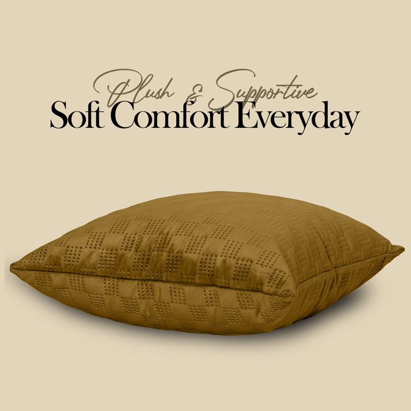Check Pattern Velvet Cushion Covers Set of 2 – Soft Textured Scatter Pillow Covers for Sofa, Bed & Living Room , Rust