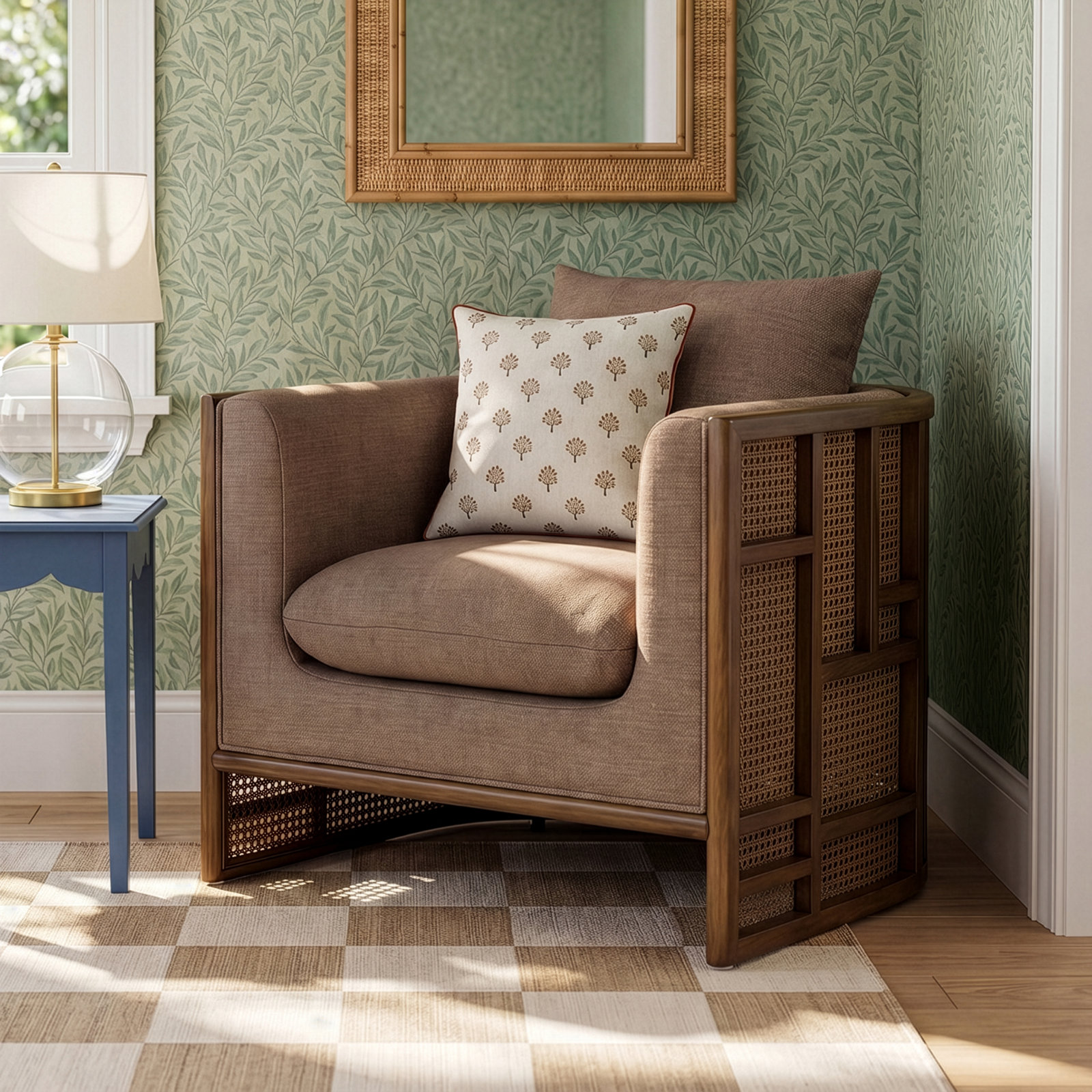 Isidor Oak Barrel Chair, Vintage Parawood, Alcala Fawn