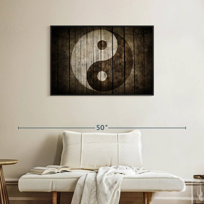 Bois Yin Yang, H 25 po x l 37 po
