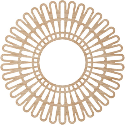 30"OD x 11 1/8"ID x 3/8"T Cornelius Wood Fretwork Pierced Ceiling Medallion, Birch