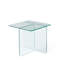 Table d'appoint en verre trempé transparent, petite table à thé, table de chevet en verre trempé