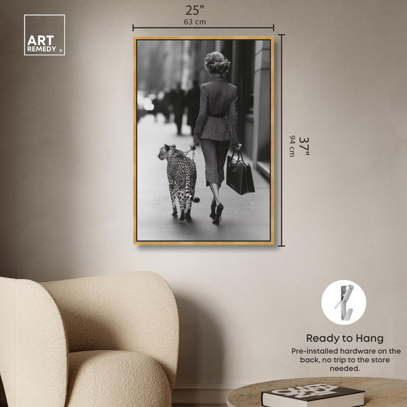 With Luxury Canvas by , Floater Frame, 37" H x 25" W, Gold