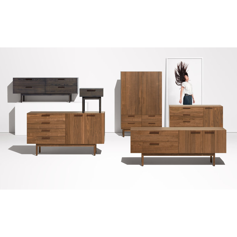 Shale 1 - Drawer Solid Wood Nightstand, Smoke