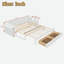 Lit de jour multifonctionnel avec tiroir de rangement, compartiments ouverts et table d'appoint hydraulique-277514830