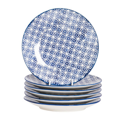 Nicola Spring - Hand-Printed Side Plates - 18cm - Navy