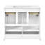 Ensemble de meuble-lavabo 36 po avec lavabo en céramique, armoire de rangement en bois massif, ensemble de meuble-lavabo autoportant avec 2 tiroirs et portes à fermeture douce