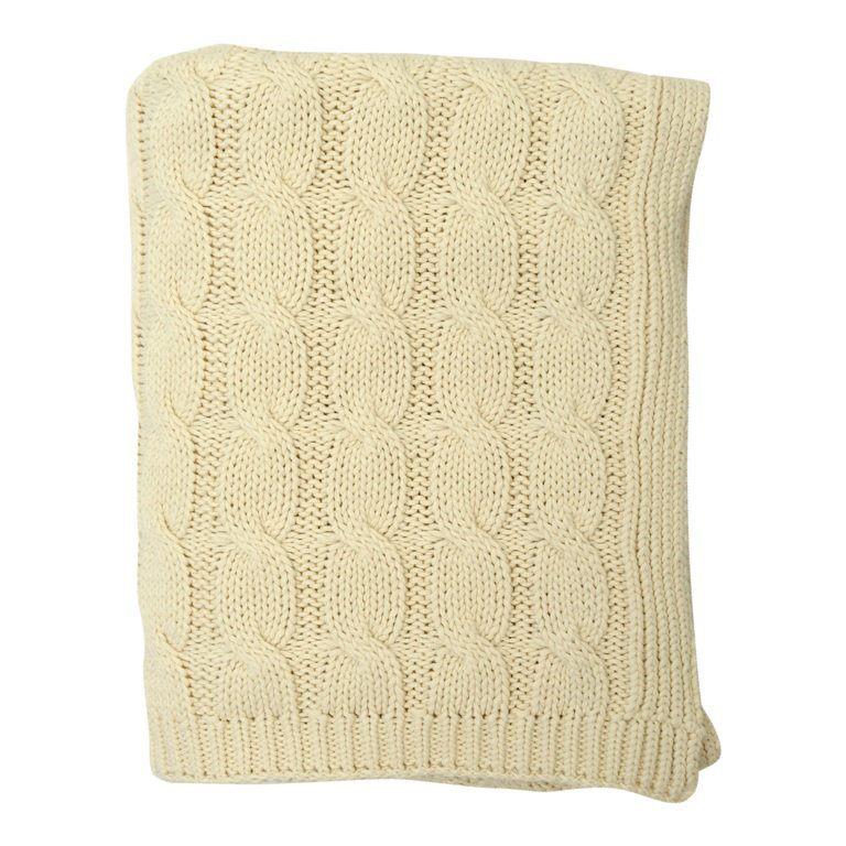 Big Cable Knitted Throw Blanket