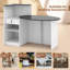 Bureau de réception moderne avec comptoir ovale-665754694
