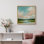 Doux pastel ciel lac paysage mural pour salon chambre à coucher encadrée, œuvre d'art de la chambre principale