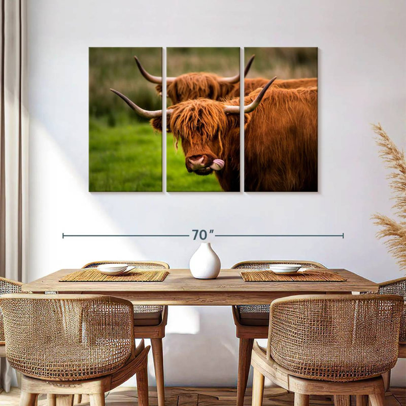 Brampt Fluffy Highland Cows, H 36 po x l 57 po