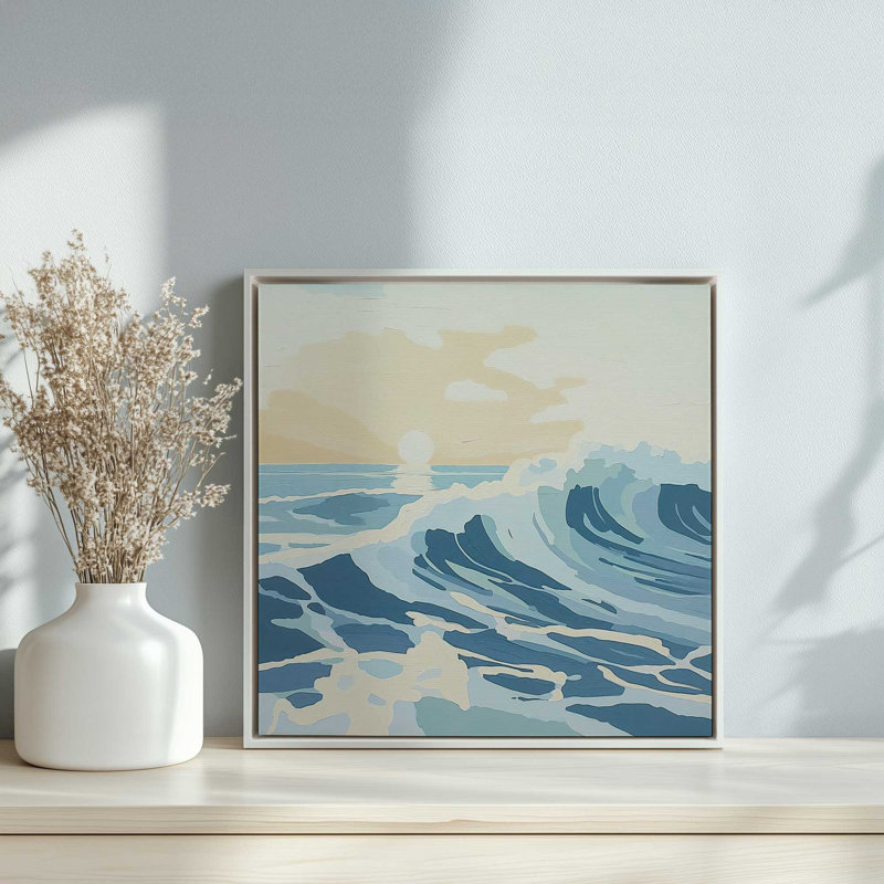 «Ocean Refrain at Dusk I Print», H 12,75 po x l 12,75 po, Noir satiné