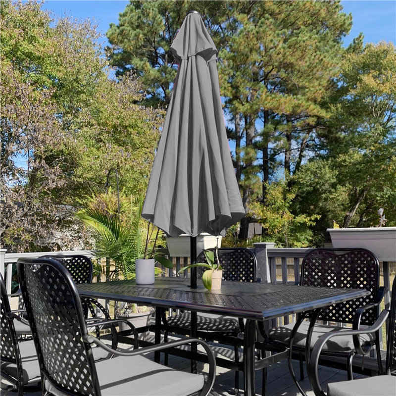 2.3m Garden Parasol Umbrella, Grey