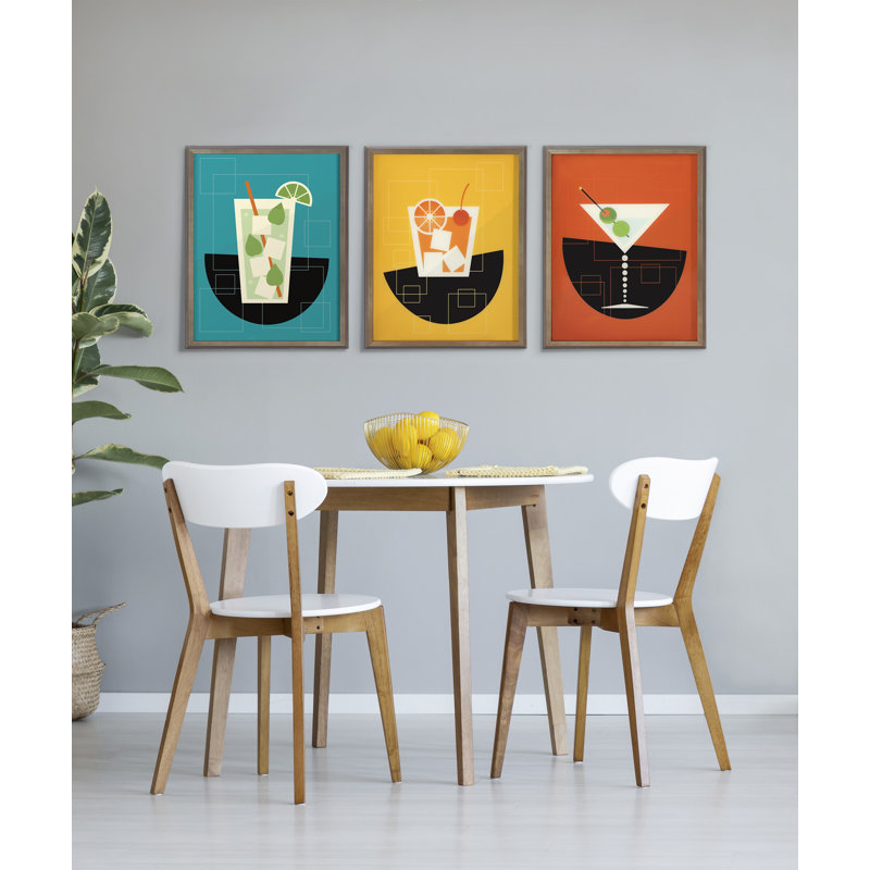 Art mural encadré Mojito par Amber, Green/Black Framed Glass