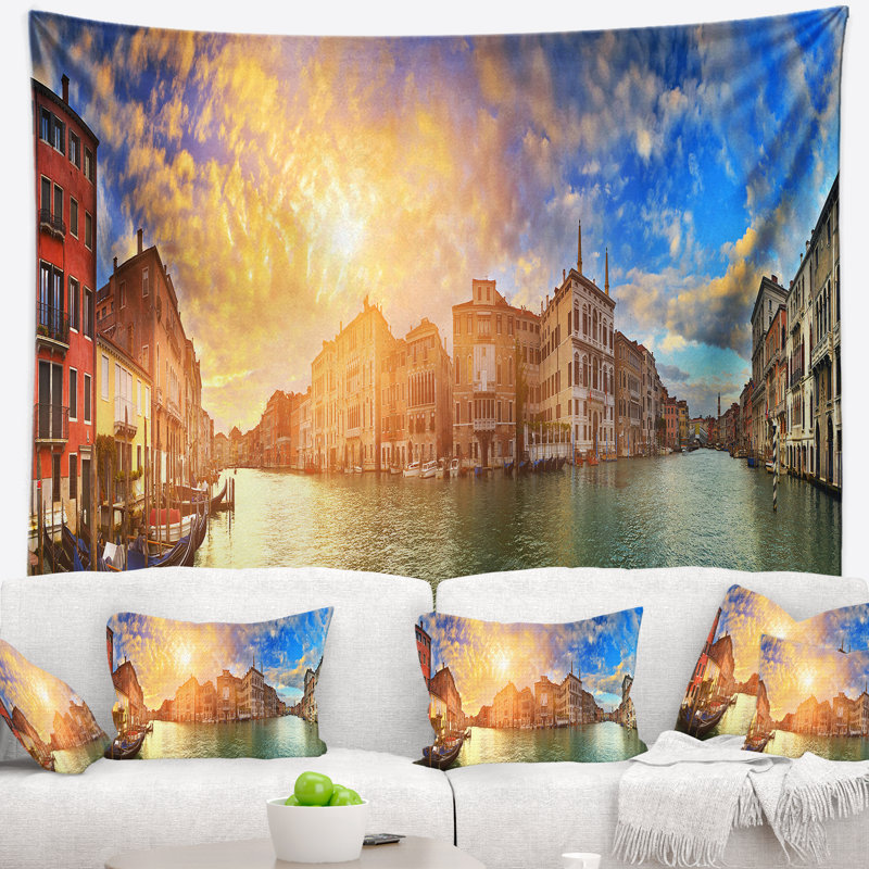 Tapisserie panorama grand canal venice cityscape, H 50 po x l 60 po