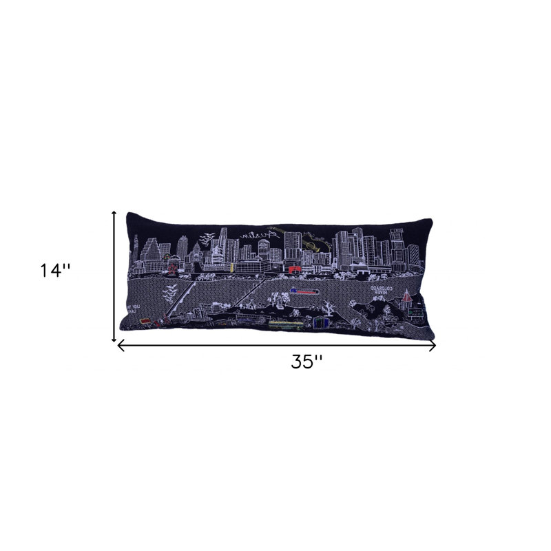 Coussin lombaire 35 "Austin, Noir