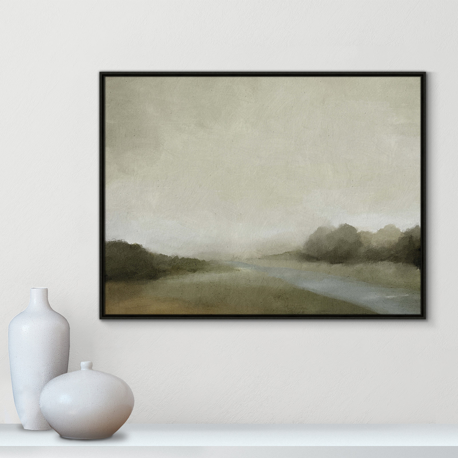 Vanora "Lovers Creek" Painting, 31.5" H x 41.5" W, Espresso