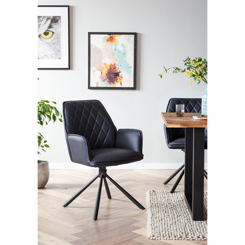 Mandy 51cm H Microfibre Upholstered Metal Accent, Dark blue
