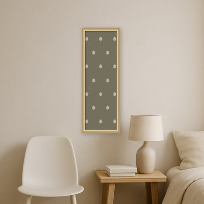 Framed Fabric Magnetic Board Green Botanical Block Print Printed Linen Bulletin Board