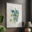 «Bouquet of Blue I», reproduction encadrée - bois massif 49629-914675694