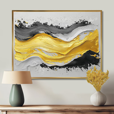 Fugue noire et jaune en couleur I - art mural néo-expressionniste