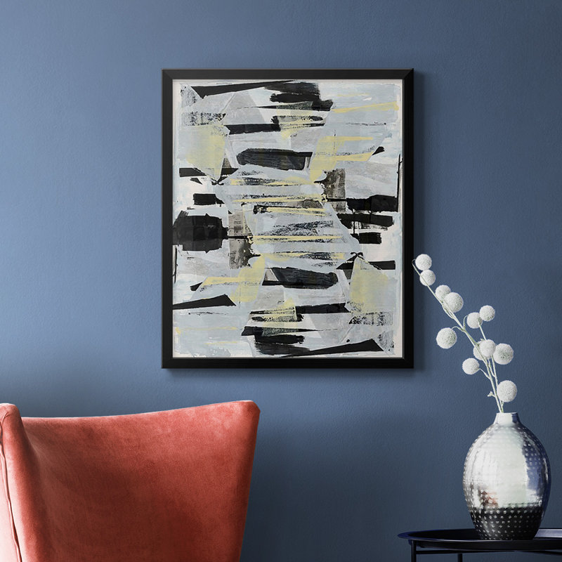 «Tiles & Texture Abstract Angles IV», toile encadrée de qualité supérieure - prête à être accrochée, Noir, H 24 po x l 20 po