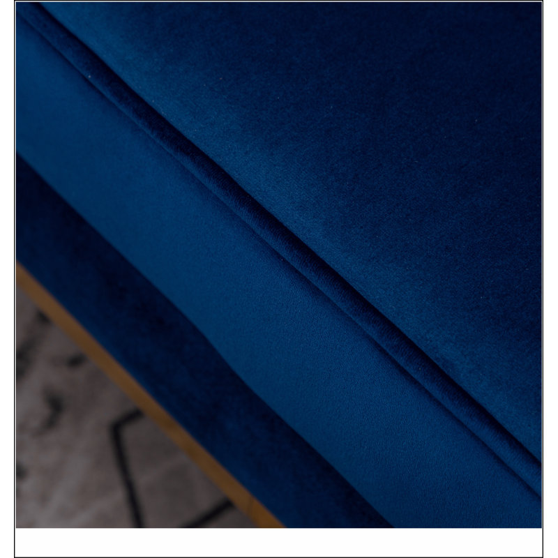 Fauteuil d'appoint rembourré Lenola, bleu, Bleu