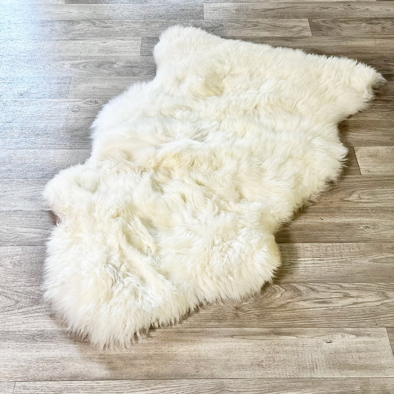 Tapis en peau de mouton véritable 1 peau 2 pi 3 pi