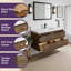 Ensemble de meuble-lavabo mural simple 48 po avec plateau en pierre-130629359-130629360
