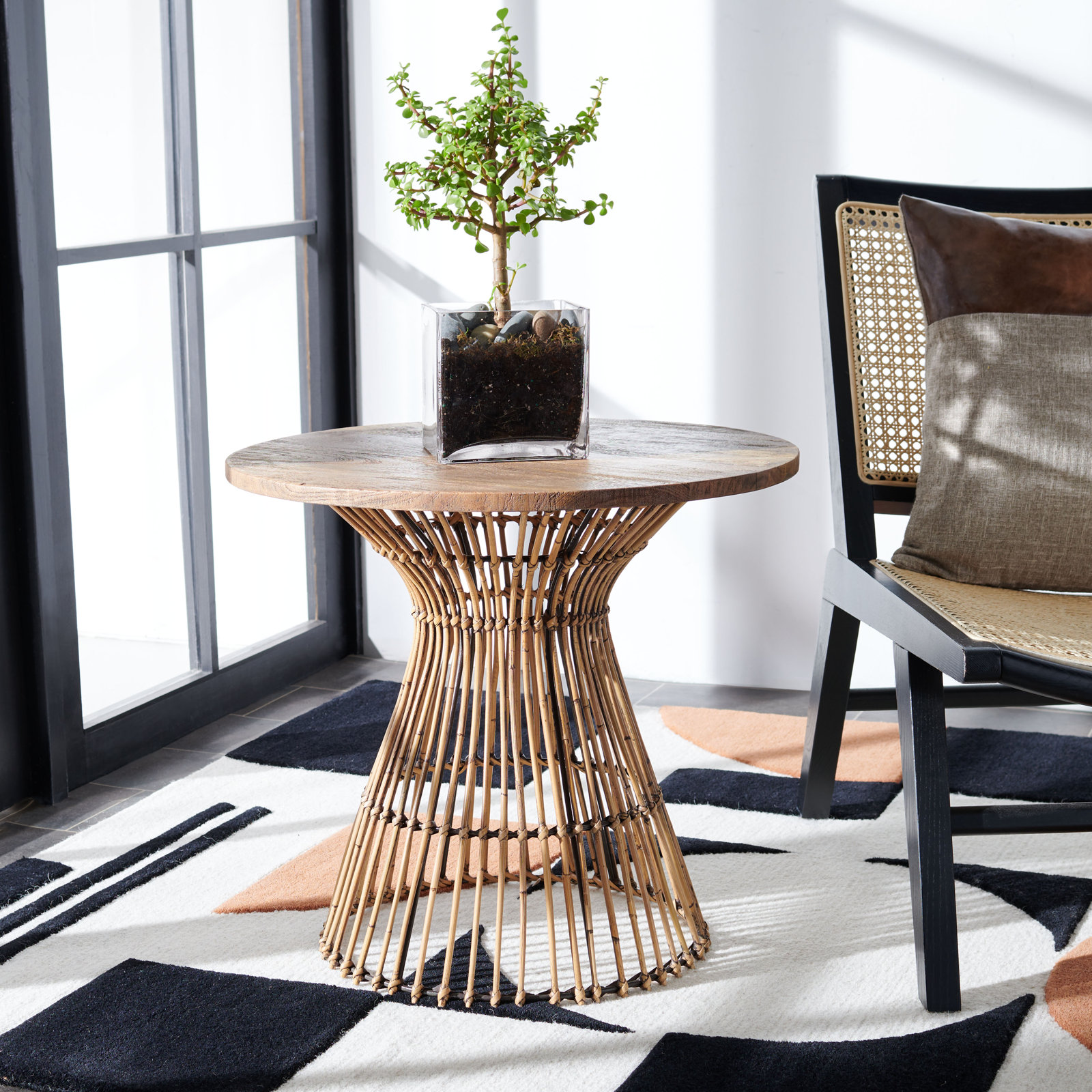 Angelo Solid Wood End Table, Honey Brown Wash